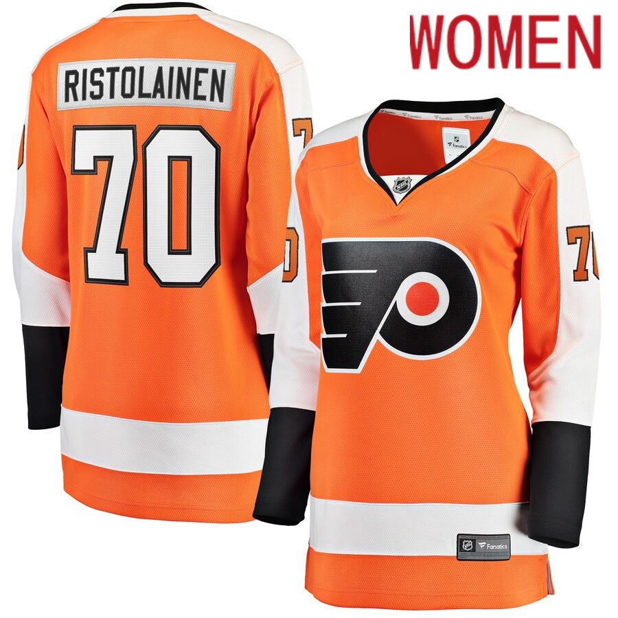 Women Philadelphia Flyers #70 Rasmus Ristolainen Fanatics Branded Orange Breakaway Player NHL Jersey